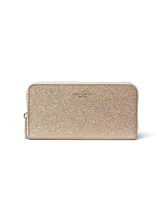 kate spade Handbags - Kate Spade Gold Glitter Zip Around Wallet